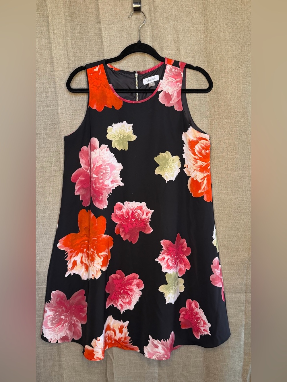 Calvin Klein Black Floral Sleeveless Dress